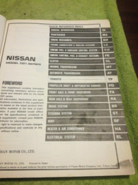 Service manual ''Model D21 series Supplement-X'' Nissan Pickup D21