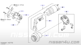Koolborstelset startmotor Nissan 23378-AX000 E11/ K12 Incompleet