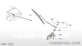 Afdekkap ruitenwisserarm achterklep Nissan 28782-61Y00 B13/ C23 Gebruikt.