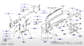 Hoekstuk montageframe dashboard Nissan 68129-71Y00 B13/ N14