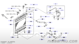 Onderste koelwaterslang Nissan Almera N15 CD20 / Nissan Sunny Wagon Y10  CD20 21503-0M911