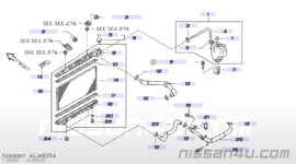 Houder koelvloeistofreservoir Nissan 21745-50Y00 Gebruikt.