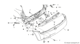 Fascia-rearbumper Nissan Micra K12 85022-AX640 Original.