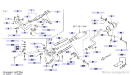 Insulator-heat, exhaust tube front upper MA12S Nissan Micra K10 20515-19B00 Used part.