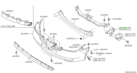 Retainer-front bumper, lower right-hand Nissan Primera P12 62292-BV030 Used part.