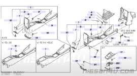 Afdekkap voorzijde middenconsole Nissan 96912-50Y03 B13/N14/Y10