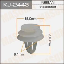 Bevestigingsclip wit Nissan 01553-30001 Origineel.