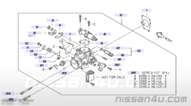 Gasklephuis Nissan Sunny N14 GA14DE 16119-74C00 (Incompleet)