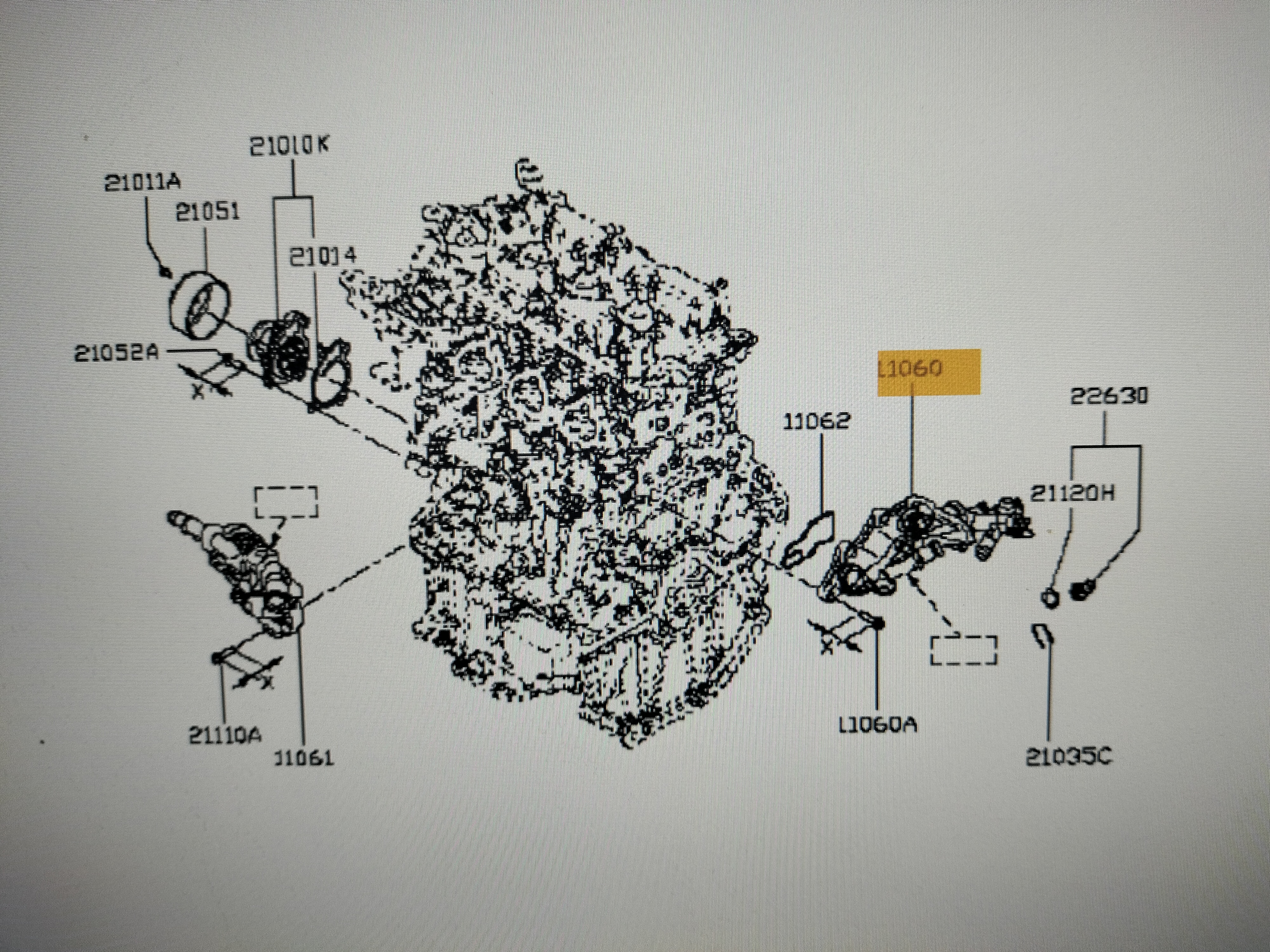 Koelwateruitlaatflens HR09DET/ HRA2DDT Nissan 11060-00Q1D (11060-8635R) C13/ F15/ J11/ K14 Gebruikt.