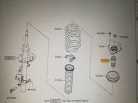 Aanslagrubber schokdemper vooras Nissan Qashqai J11 54050-4CL0B