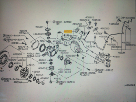 Keerring inwendige aandrijfas achteras Nissan Patrol Y60/ Y61 40533-01J00 Origineel.