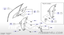 Raammechanisme rechtsvoor Nissan Sunny N14 80700-50C10