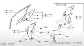 Portierruit linksvoor Nissan Sunny N14 80301-50C00