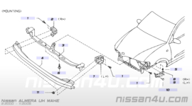 Bumpersteun linksvoor Nissan Almera N16 62223-BN700