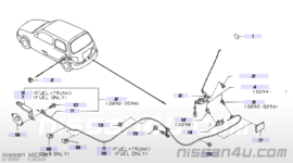 Ontgrendelhendel tankklep / achterklep Nissan 84640-4F116