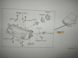 Koplamp links Nissan Almera N15 26060-1N726 Nieuw.