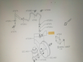 Slang+ventiel remdrukbekrachtiger Nissan Micra K11 47471-52B00 + 47478-70J25