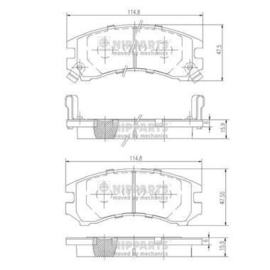 Remblokset vooras Nissan 41060-72A89 B12/ N13 Nieuw..