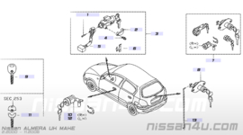 Bedieningsstang achterklepslot Nissan Almera N16 90603-BM600