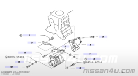 Dynamomontagesteun CA16S/ CA20E/ CA20S Nissan Bluebird T72 11710-Q9000 (54206959) Gebruikt.