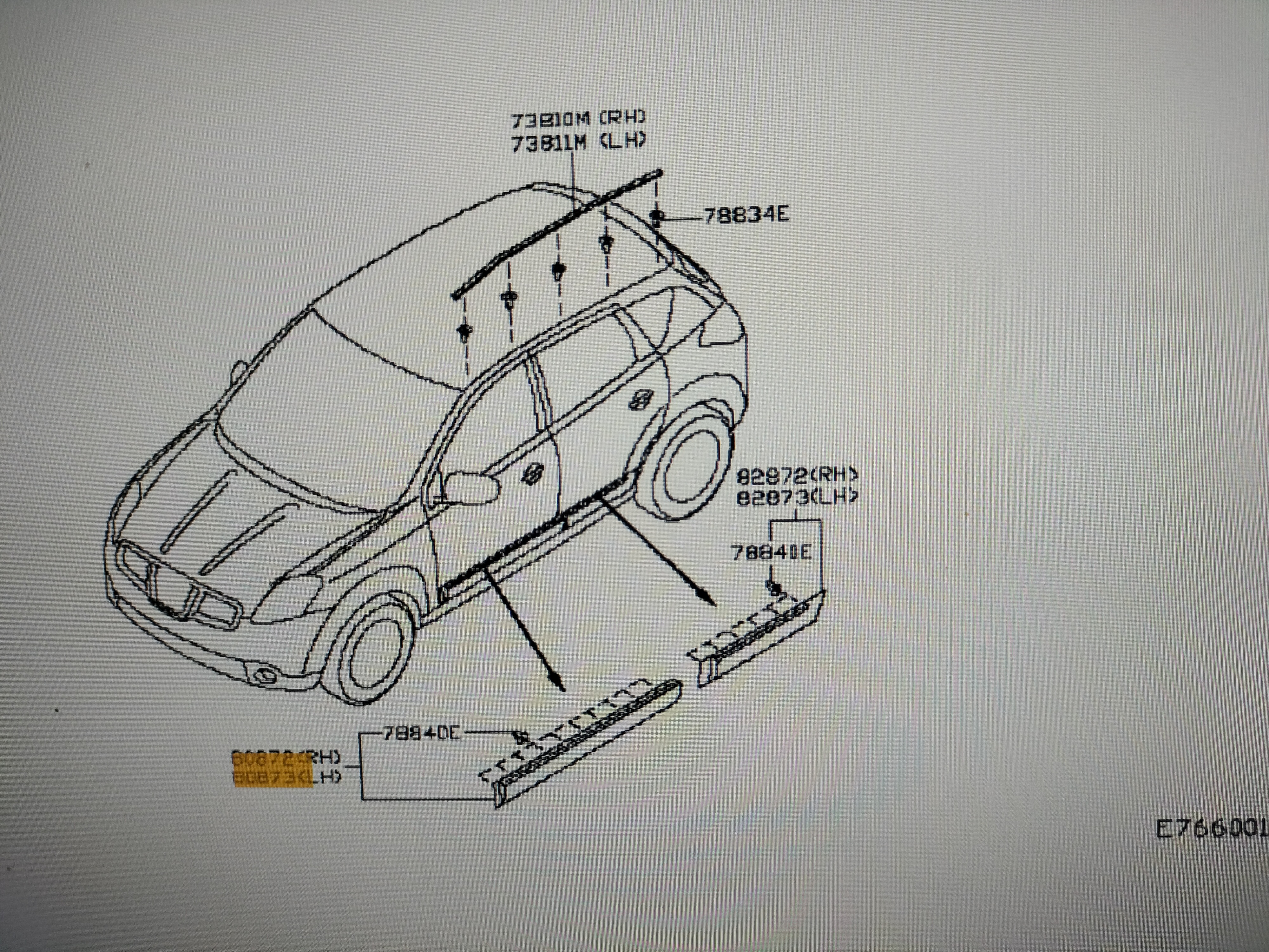 Sierstrip portier linksvoor Nissan Qashqai J10/ JJ10 80871-JE20C Gebruikt.