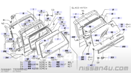Stay back door, right-hand Nissan Terrano WD21 90460-41G00