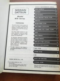 Service manual '' Model N10 series Engine '' Nissan Datsun Cherry N10