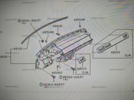 Garnish-instrument Nissan Micra K10 68120-04B00 Original.