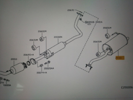 Achterdemper Nissan Note E12 20100-3VU2A HR12DE/HR12DR
