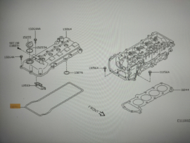 Kleppendekselpakking Nissan Micra K12 13270-BX000 Origineel.