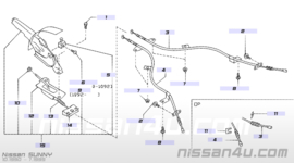 Wielnaafsamenstelling achteras links Nissan Sunny N14 43041-50C00