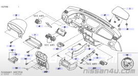 Afschermkap kilometerteller/cockpit Nissan Micra K11 68240-6F700