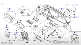 Middenpaneel dashboard Nissan Micra K11 68260-6F600