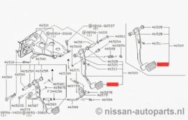 Pad-pedal Nissan 46531-11700 S130/Z31 (110x60mm) Used part.