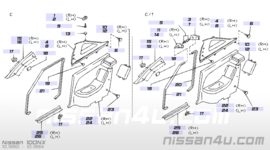 Afdekkap A-stijl rechts Nissan 100NX B13 76911-61Y00 (76911-61Y01) (76911-61Y03)