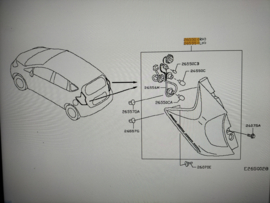 Combination lamp assy-rear, right-hand Nissan Note E12 26550-3VA0A Used. Slight damage. Without wiring harness.
