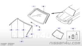 Afdichtrubber voorruit/ achterruit Nissan G2716-89901 Origineel.