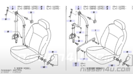 Bevestigingsbeugel veiligheidsgordel links Nissan Micra K11 86847-4F100 Gebruikt.