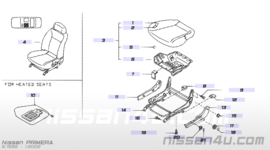 Bedieningsknop hoogteverstelling voorstoel Nissan Primera P11 87346-2F701