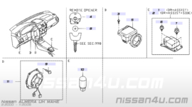 Wire steering air bag Nissan 25554-BM425 N16/ P11/R20/ V10/ WP11 (A1) Used part.