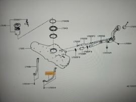 Tankband links Nissan Micra K14 17407-5FA0A Gebruikt.