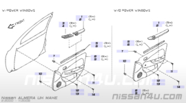 Deurpaneel linksvoor Nissan Almera N16 80901-BN818