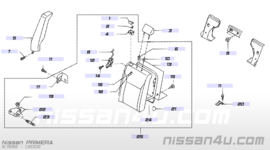 Back rear seat side, right hand, Nissan Primera P11 88610-9F402
