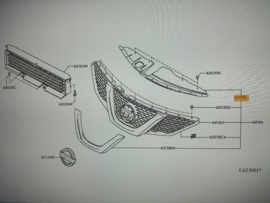Afdekplaat bovenzijde grille Nissan Qashqai J11 62398-BV80A Origineel.