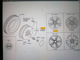 Wheel aluminium Nissan Qashqai J11 D0300-HV01C Used part.