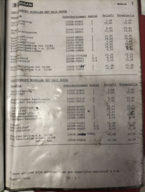 Onderdelen prijslijst / Service beurten / Meest voorkomende reparaties. Used part.