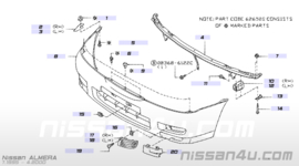 Fascia kit-front bumper Nissan Almera N15 62022-0N625 New.