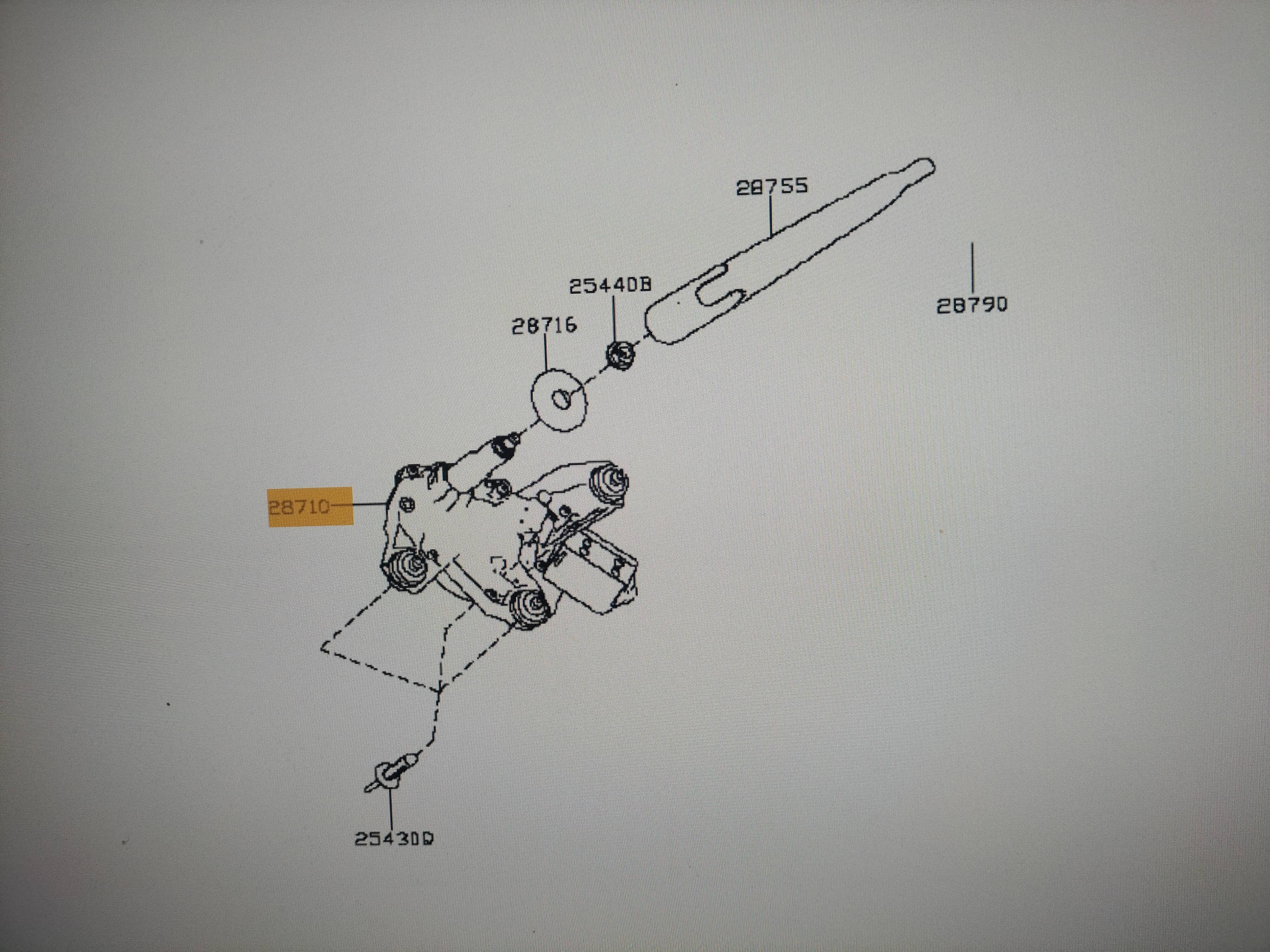Ruitenwissermotor achter Nissan Micra K14 28710-00Q0A (28710-9757R) Gebruikt.
