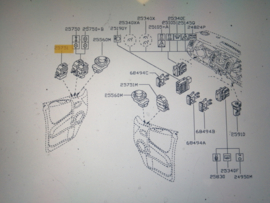 Switch assy-power window, front, right-hand Nissan Primastar X83 25400-00QAB