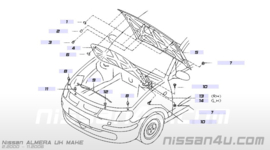 Hinge hood, right-hand Nissan Almera N16 65400-BM430 AX5